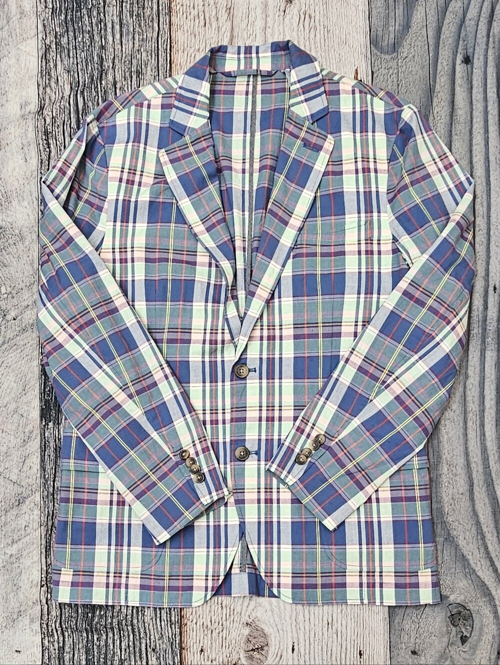 J.McLaughlin McCown Madas Plaid Blazer Men's 40 Cotton Sport Coat NWT Preppy